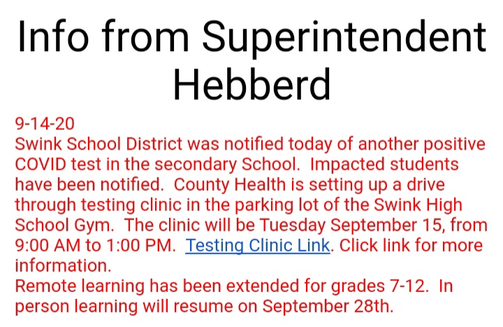 Swink Schools Superintendent seconews.org 