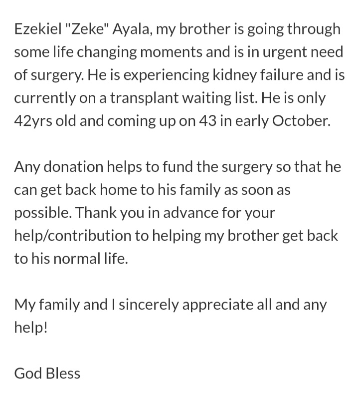 Zeke Ayala Surgery Fundraiser seconews.org 