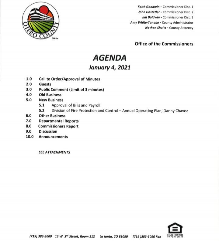 Otero County Commissioners Agenda seconews.org 