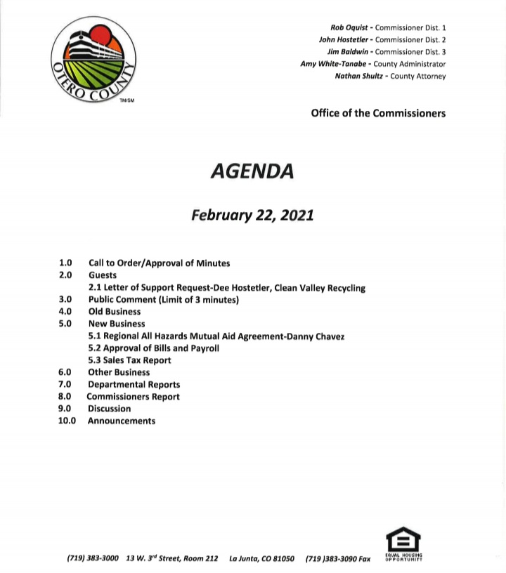Otero County Commissioners Meeting seconews.org SECO News