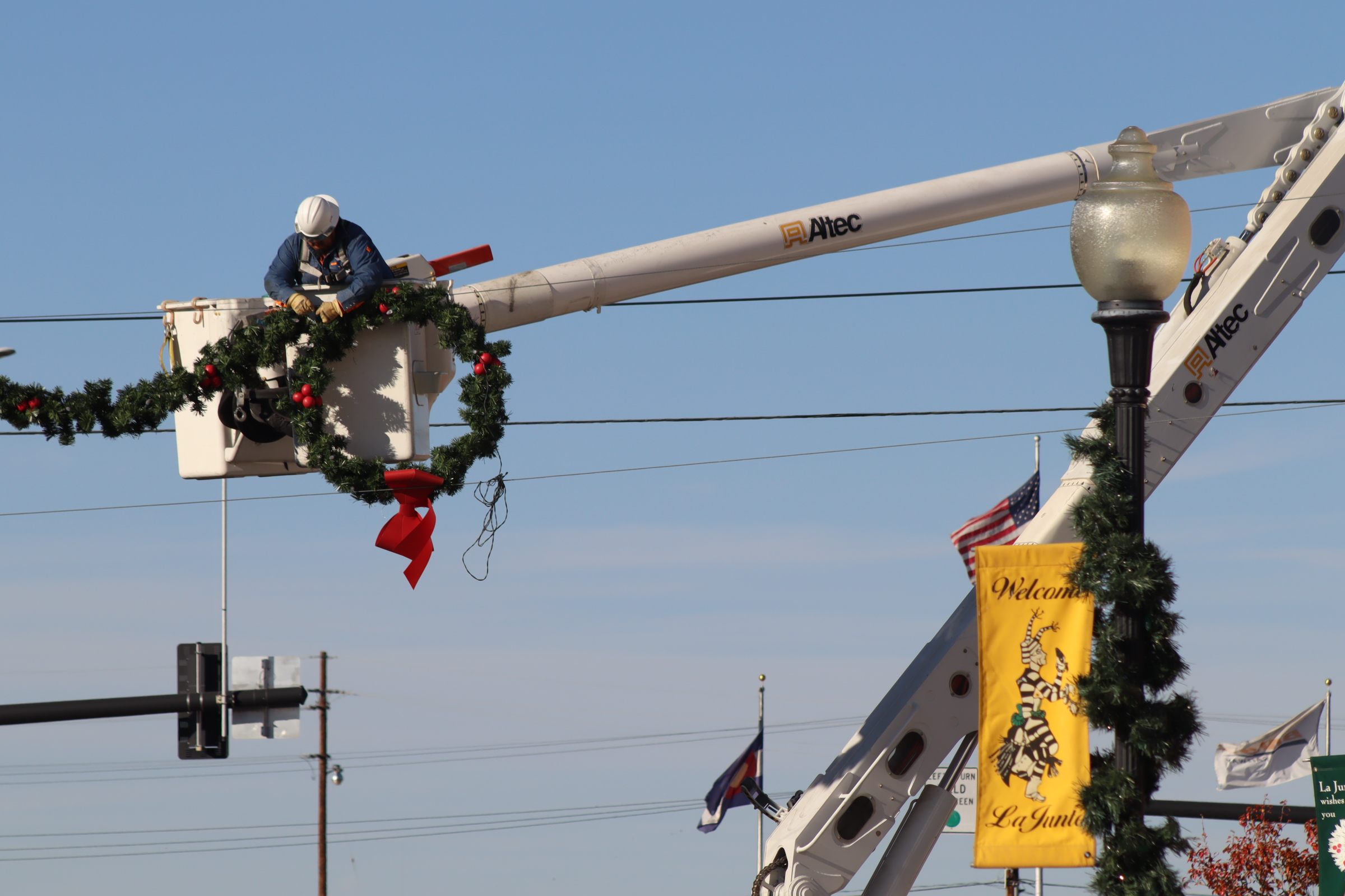 La Junta Electrical Crew Linemen Decorate for Christmas SECO News seconews.org