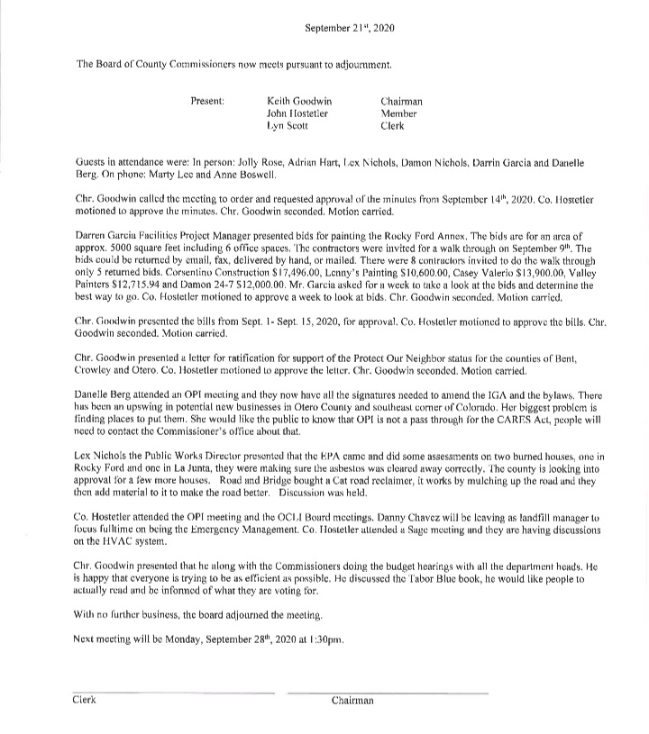 Otero County Commissioners Meeting seconews.org
