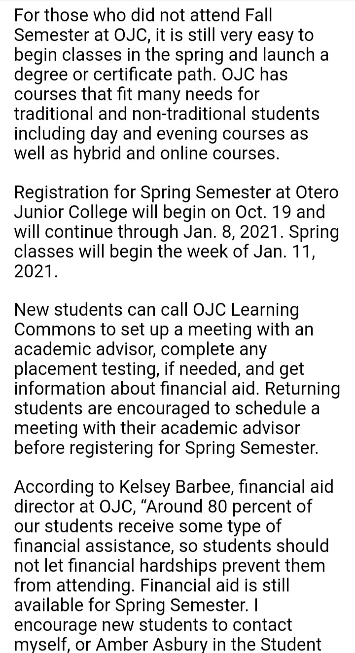 OJC open enrollment seconews 