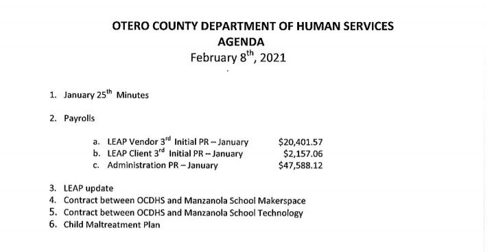 Otero County Department of Human Services Public Meeting Seconews.org 