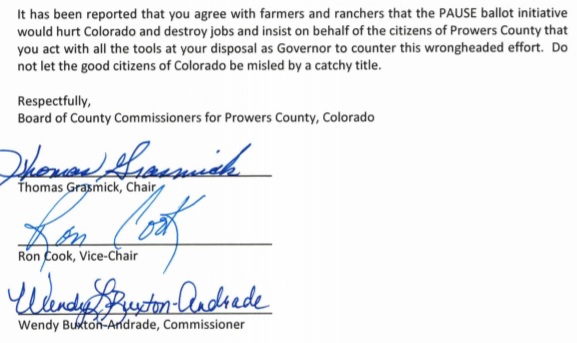 Prowers County Commissioners Oppose Pause Act SECO News seconews.org 