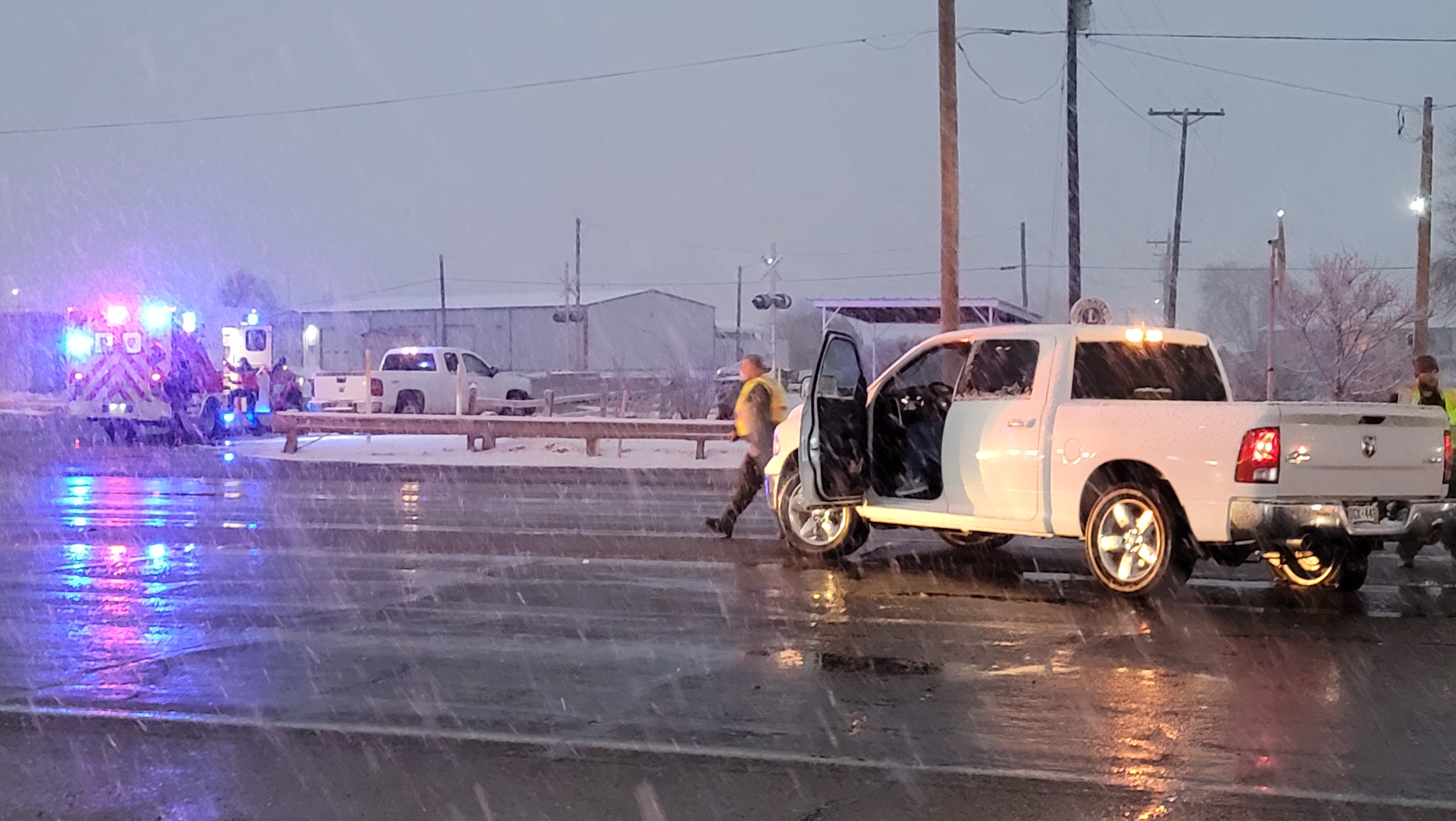 Dodge Truck VS Chevy Truck at Hwy 50 and Columbia Ave in Swink