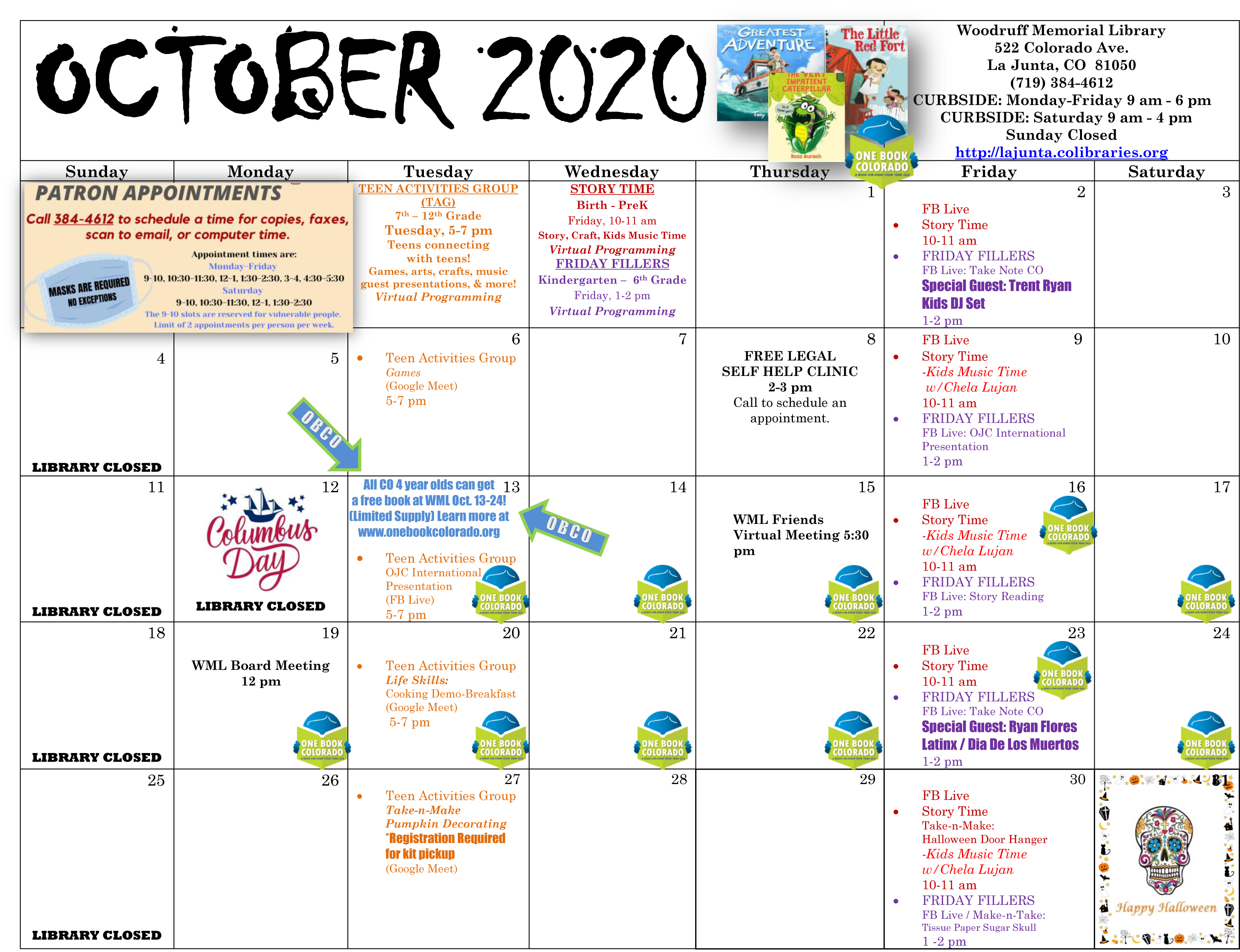 SECO NEWS - Woodruff Memorial Library October Calendar