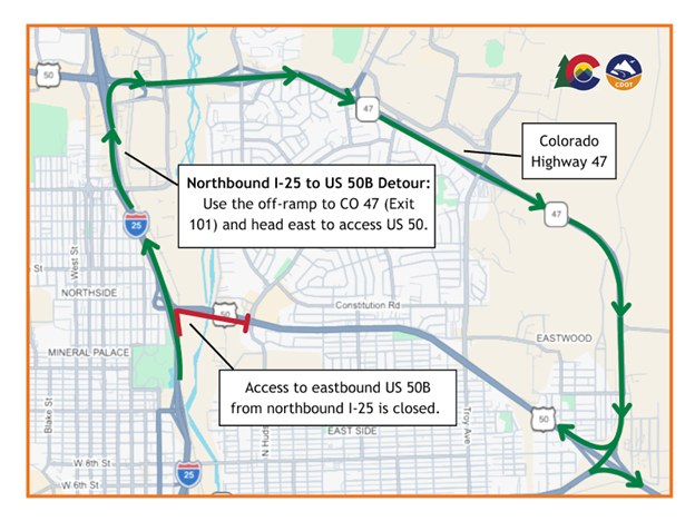 SECO NEWS - US 50B Closures in Pueblo April 9–11: I-25 Interchange Work ...