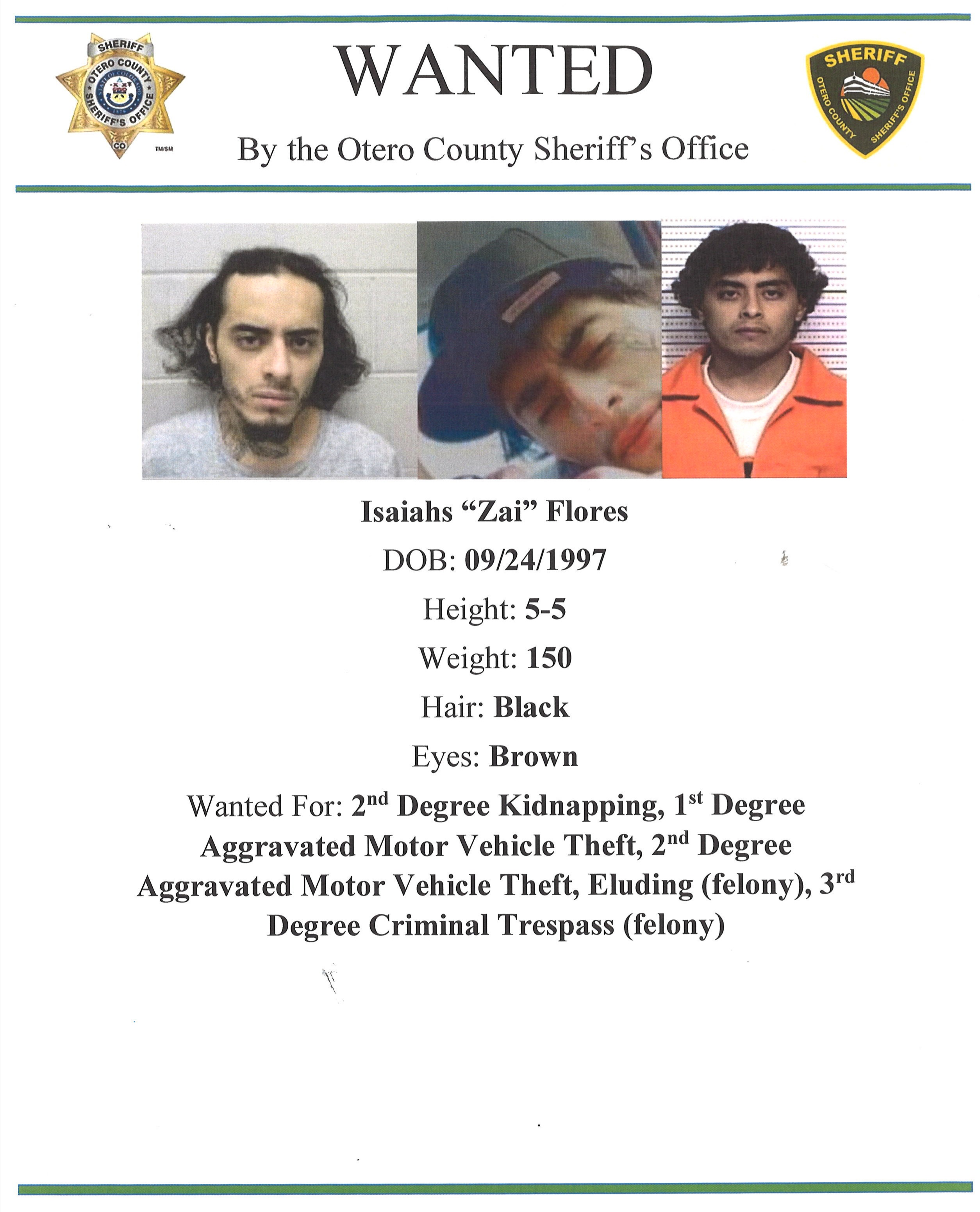 SECO NEWS - Otero Sheriff Seeking Info After High Speed Chase