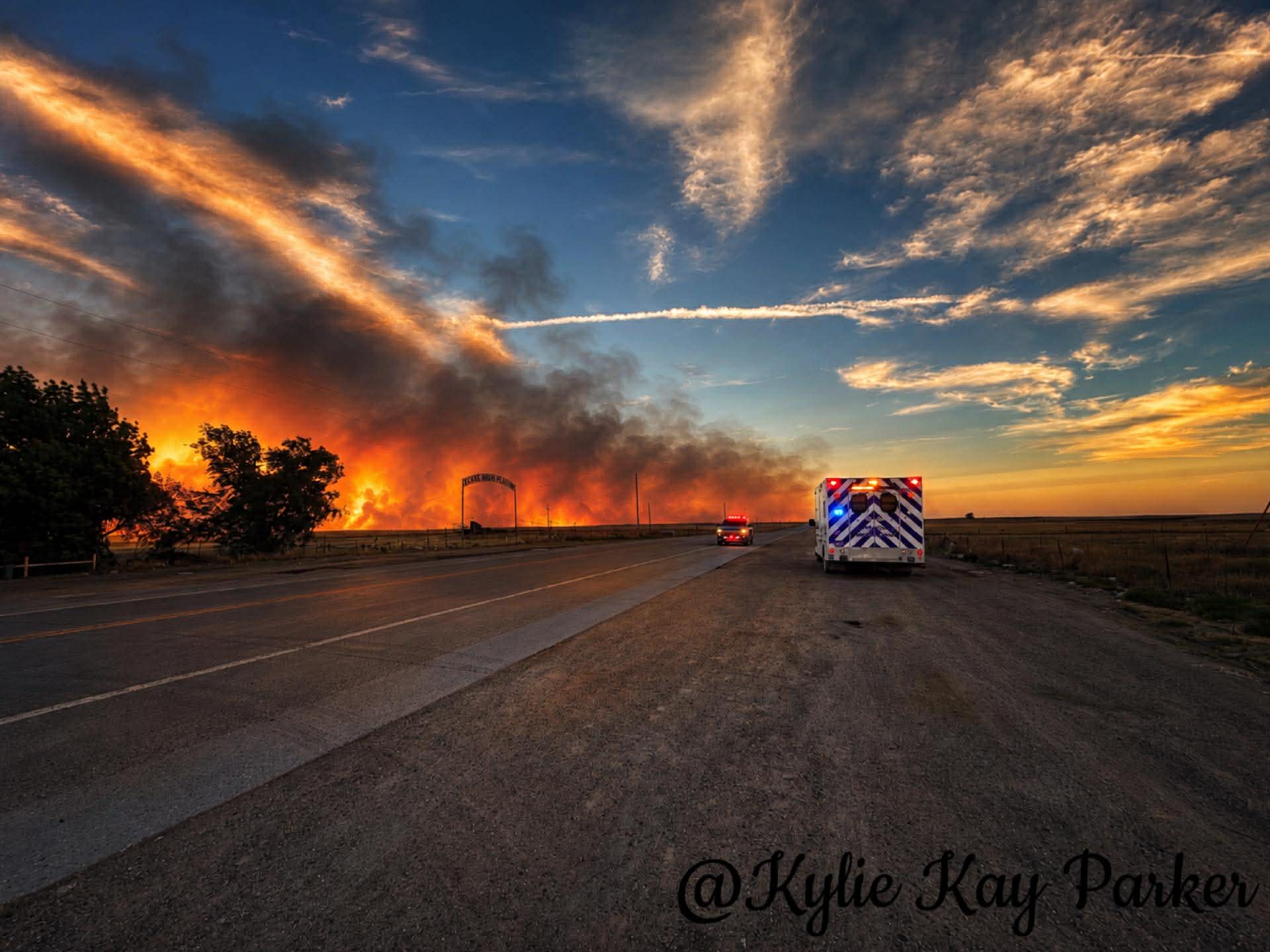 Walsh Ambulance at the Sharpe Fire in Southeast Colorado